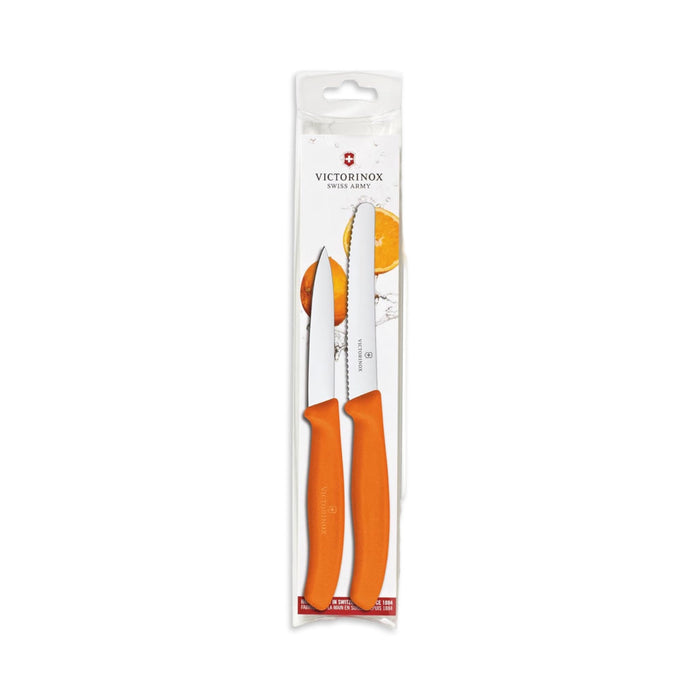 Victorinox 2pc Orange 4.5" Utility and 3.5" Paring Knife