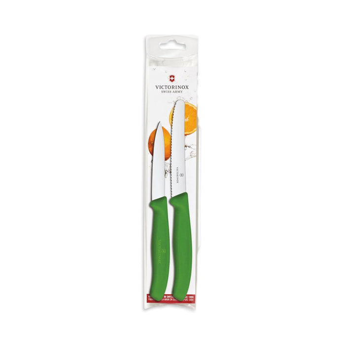 Victorinox 2pc Green 4.5" Utility and 3.5" Paring Knife
