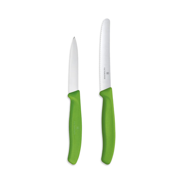 Victorinox 2pc Green 4.5" Utility and 3.5" Paring Knife